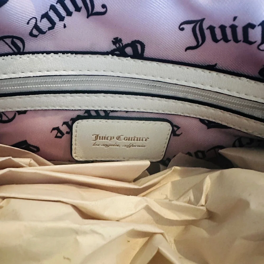 Juicy Couture Sweet N Juicy Apple Tote Black Velour Strawberry Bag 11JCD4RMX-LR